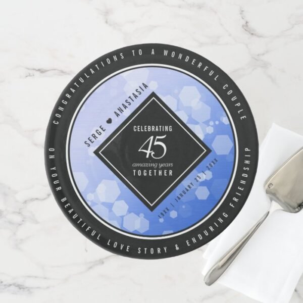 Elegant 45th Sapphire Wedding Anniversary Cake Stand