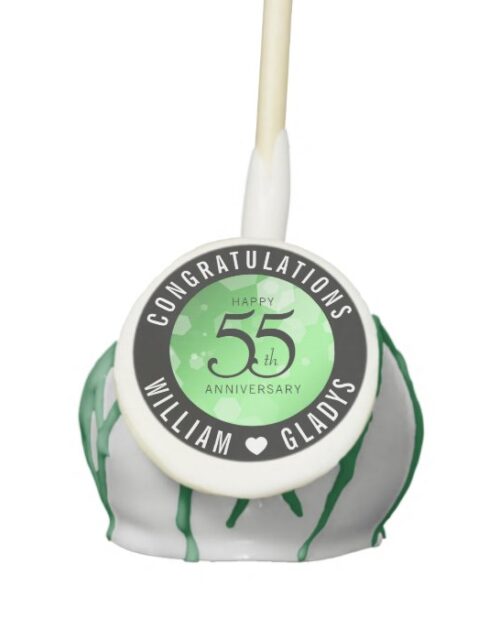 Elegant 55th Emerald Wedding Anniversary Cake Pops