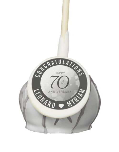 Elegant 70th Platinum Wedding Anniversary Cake Pops
