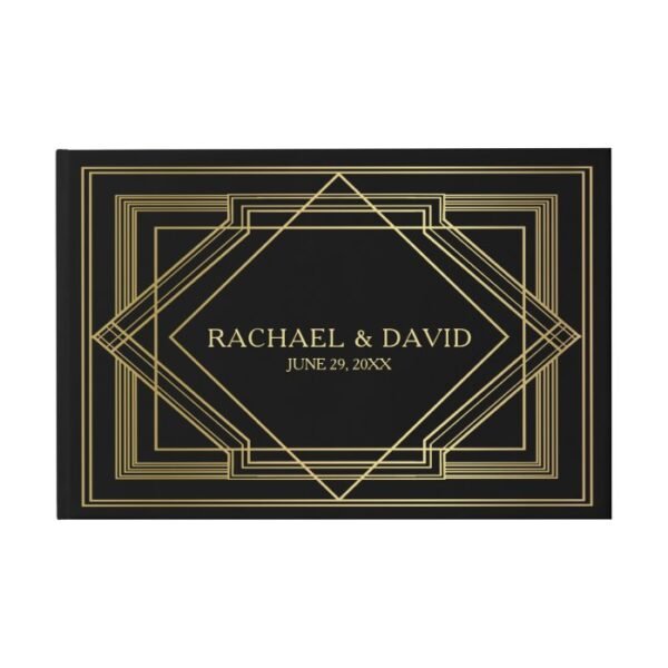 Elegant Art Deco Gatsby Style Wedding Guest Book