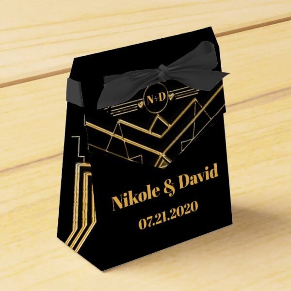 Elegant Art Deco Gatsby Wedding Favor Box