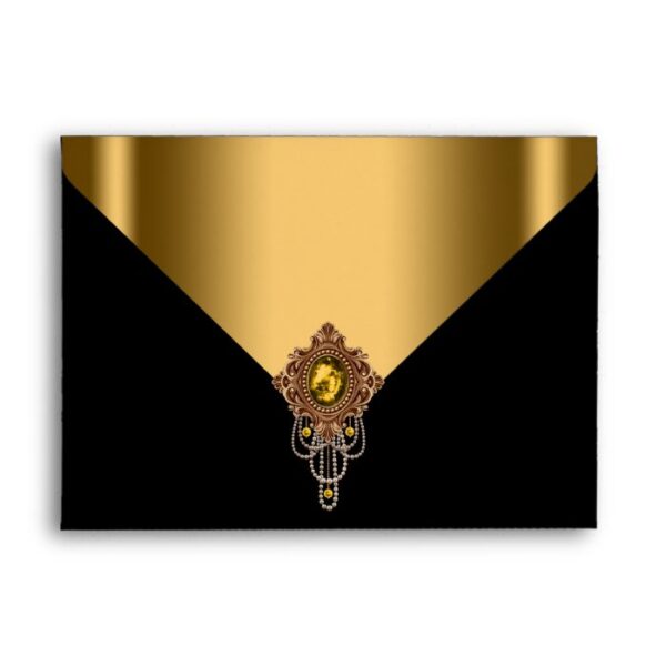 Elegant Black and Gold Envelope