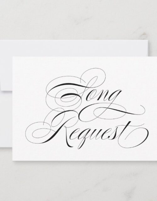 Elegant Black & White Wedding Song Request Card