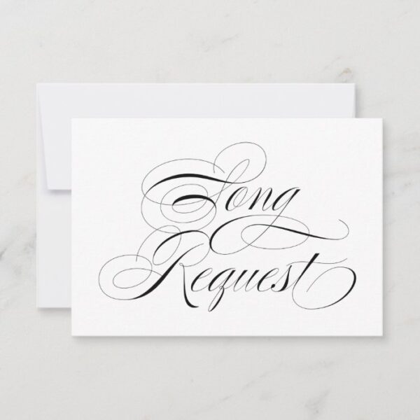 Elegant Black & White Wedding Song Request Card
