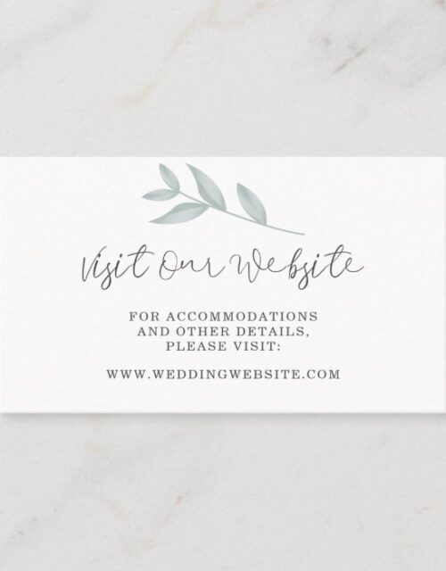 Elegant Botanical Wedding Website Insert card