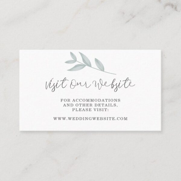 Elegant Botanical Wedding Website Insert card