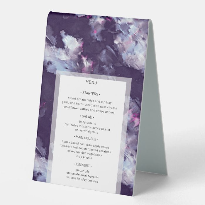 elegant brush stroke modern wedding table tent table tent sign