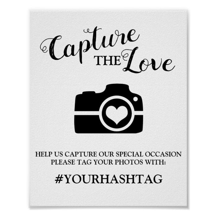 Elegant Capture The Love | Add Hashtag Poster