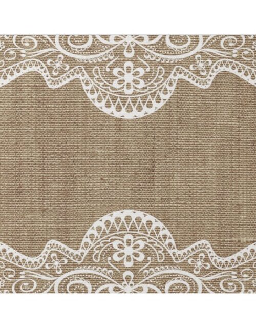 Elegant Chic Lace Decor on Rustic Country Burlap Wrapping Paper