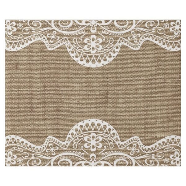 Elegant Chic Lace Decor on Rustic Country Burlap Wrapping Paper