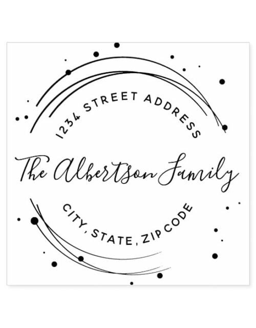 Elegant Circular Family Name Return Address Self-inking Stamp