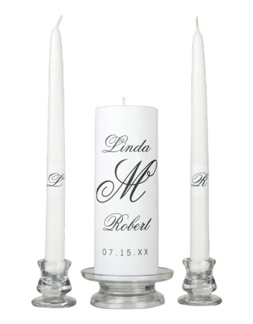 Elegant Classy Script Vintage Wedding Unity Candle