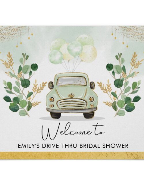 Elegant Drive Through Bridal Shower Parade Welcome Poster