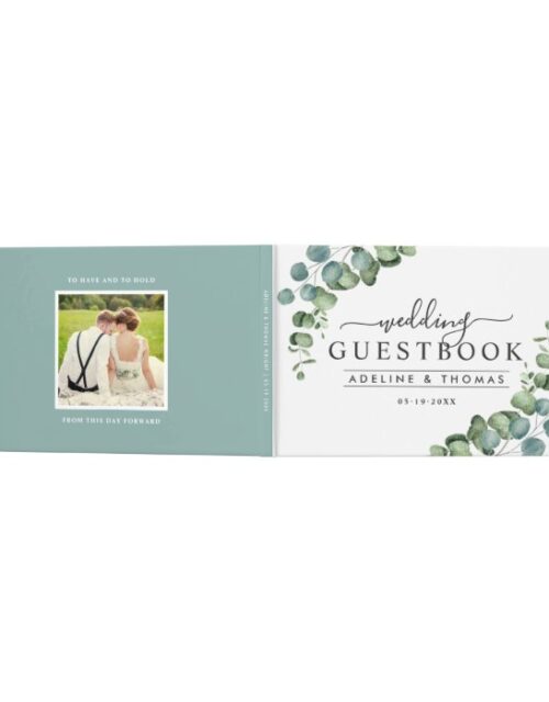 Elegant Eucalyptus Greenery Wedding Photo Guest Book