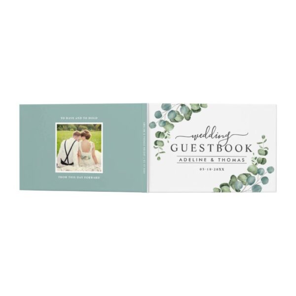 Elegant Eucalyptus Greenery Wedding Photo Guest Book
