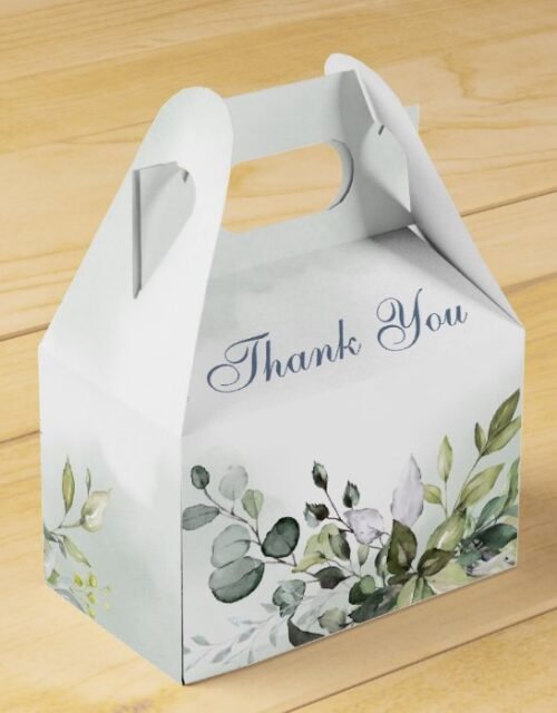 Elegant Eucalyptus Watercolor Greenery Wedding Favor Box