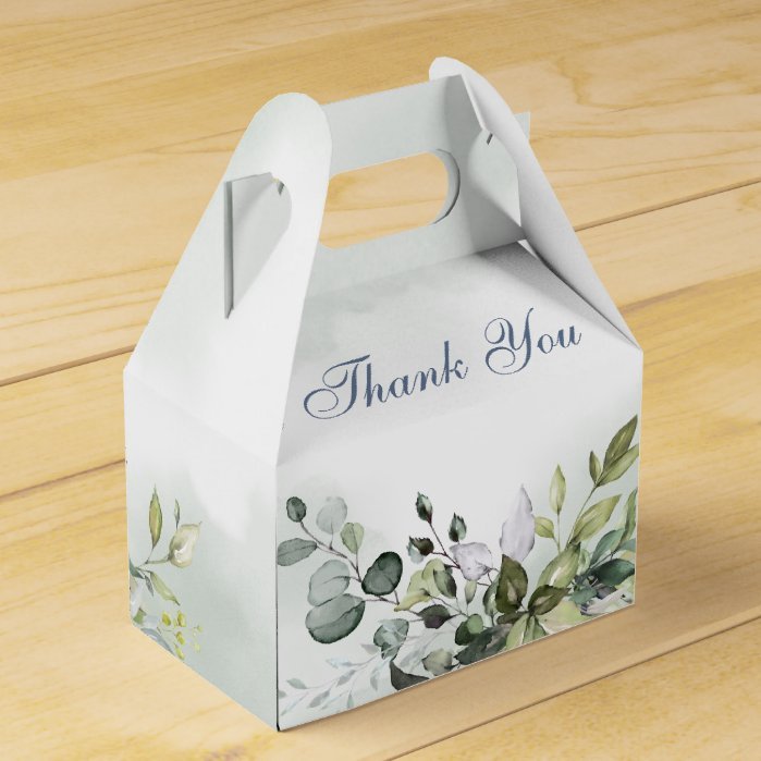 Elegant Eucalyptus Watercolor Greenery Wedding Favor Box