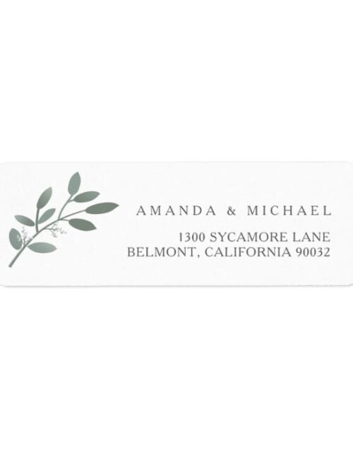 Elegant Eucalyptus Wedding Envelope Return Address Label