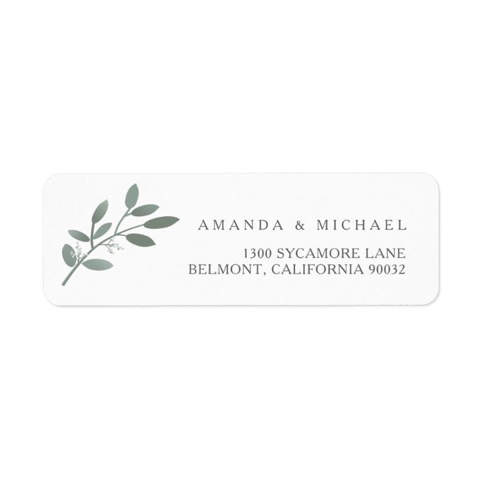 Elegant Eucalyptus Wedding Envelope Return Address Label