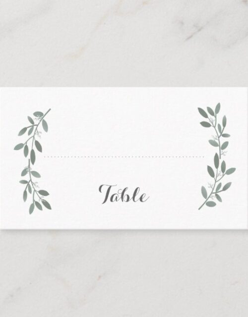 Elegant Eucalyptus Wedding Flat Seating Place Card