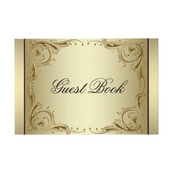 Elegant Gold 50th Wedding Anniversary Guest Book