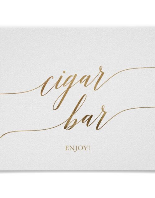Elegant Gold Calligraphy Cigar Bar Horizontal Poster