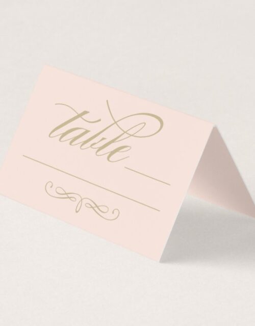 Elegant Gold Calligraphy Script Wedding Table Place Card