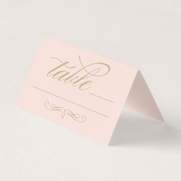 Elegant Gold Calligraphy Script Wedding Table Place Card