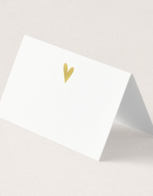 Elegant Gold Heart Wedding Place Cards