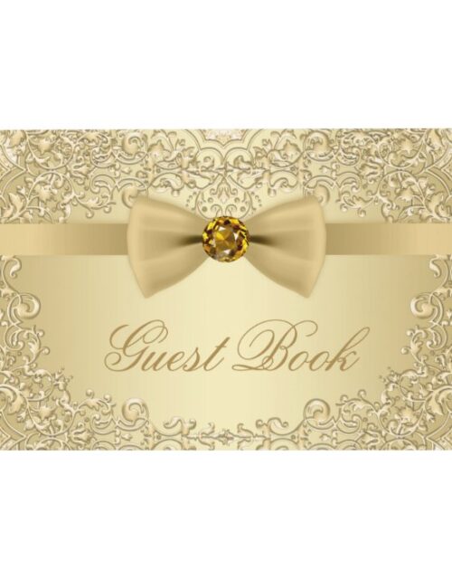 Elegant Gold Wedding Party Event Guest Book