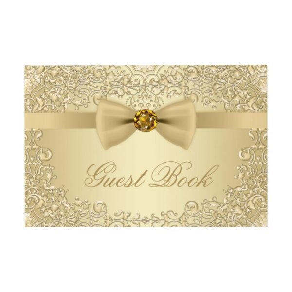 Elegant Gold Wedding Party Event Guest Book