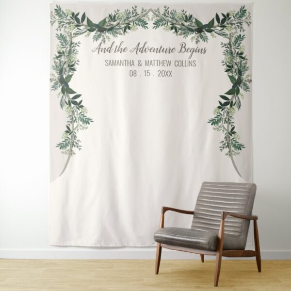 Elegant Greenery Wedding Backdrop Photo Booth