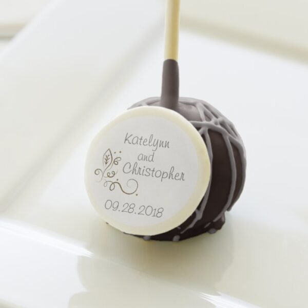 Elegant Leaf Swirl Wedding Cake Pop