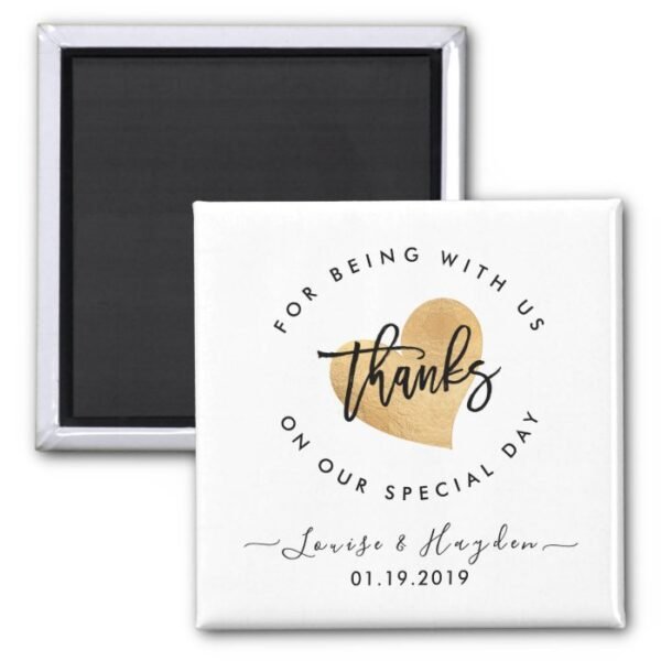 Elegant Magnet Wedding Favor, Handwritten Brush