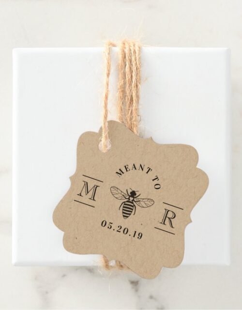 Elegant Meant to Bee Honey Wedding Kraft Favor Tags