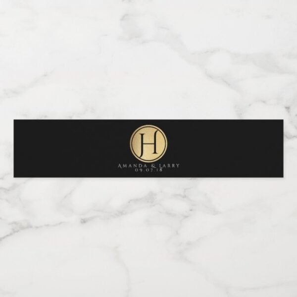 Elegant Minimalist Wedding Water Bottle Label