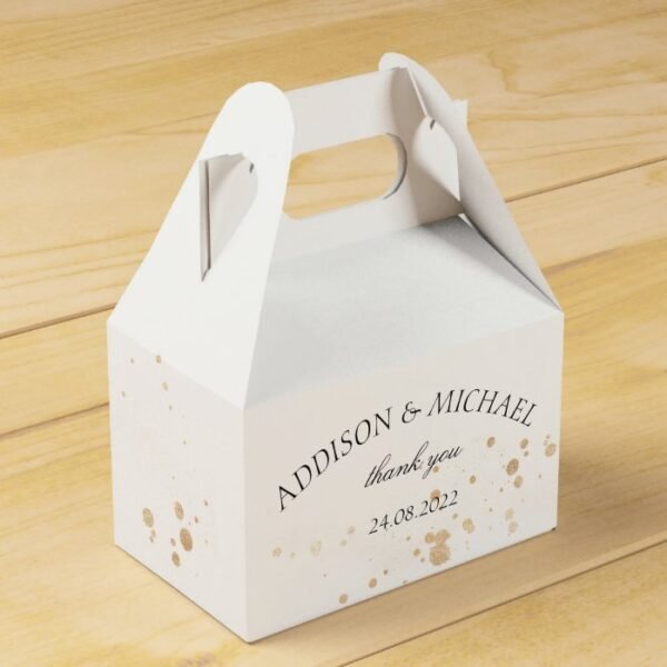 Elegant Modern golden dots Wedding Favor Box