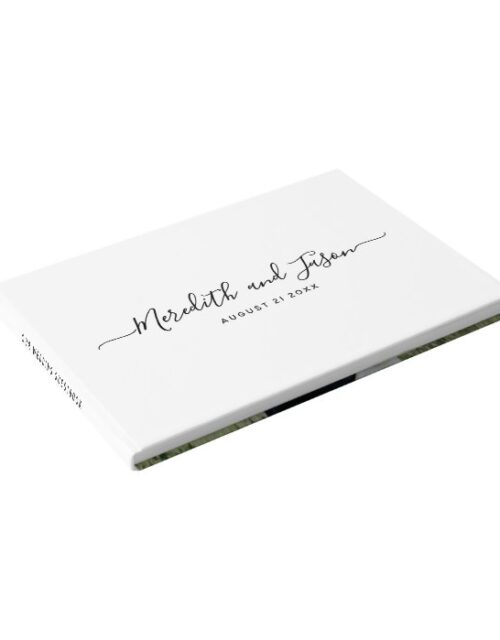 Elegant Modern Minimal Calligraphy Photo Wedding Guest Book