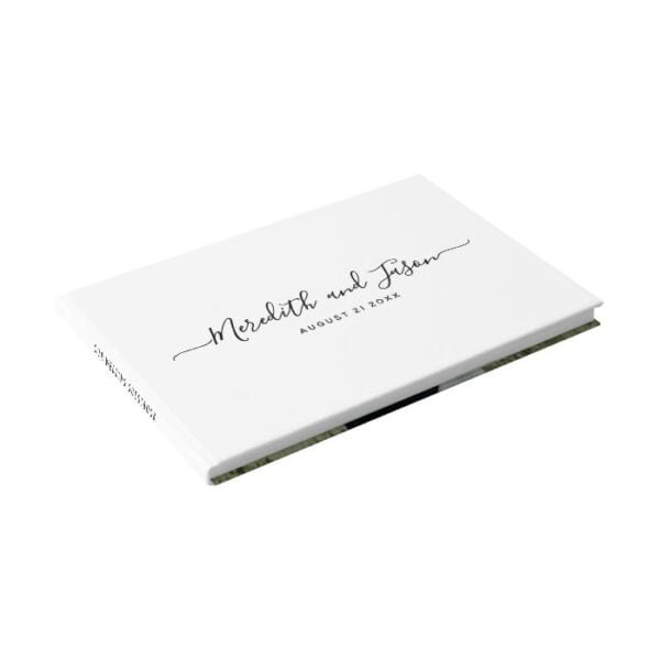 Elegant Modern Minimal Calligraphy Photo Wedding Guest Book