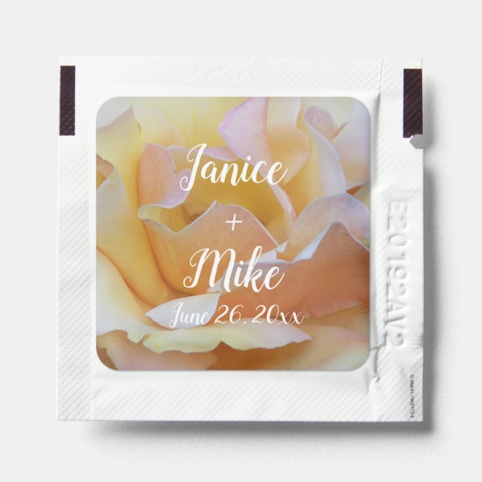 Elegant Pastel Rose Floral Wedding  Hand Sanitizer Packet