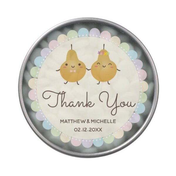 Elegant Perfect Pear Whimsical Wedding Thank You Candy Tin