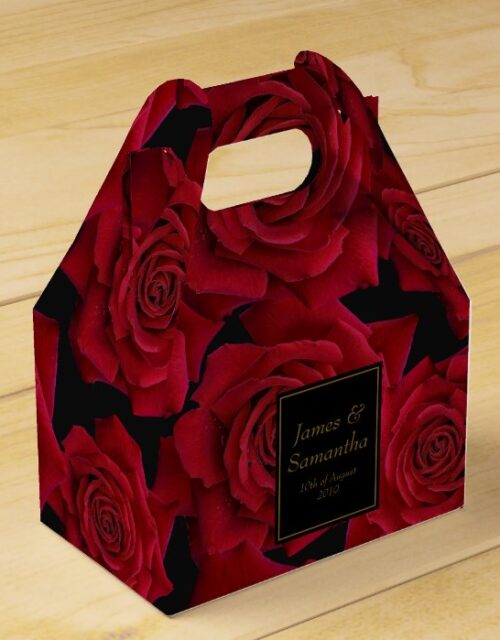 Elegant Red Rose - Wedding Favor Box