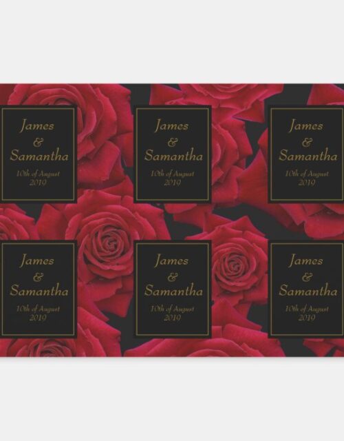 Elegant Red Rose - Wedding Wrapping Paper Sheets