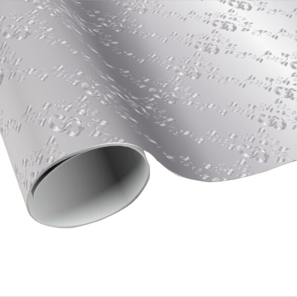 Elegant Silver Wedding Bands Wrapping Paper