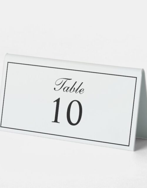 Elegant Simple Wedding Table Tent Sign