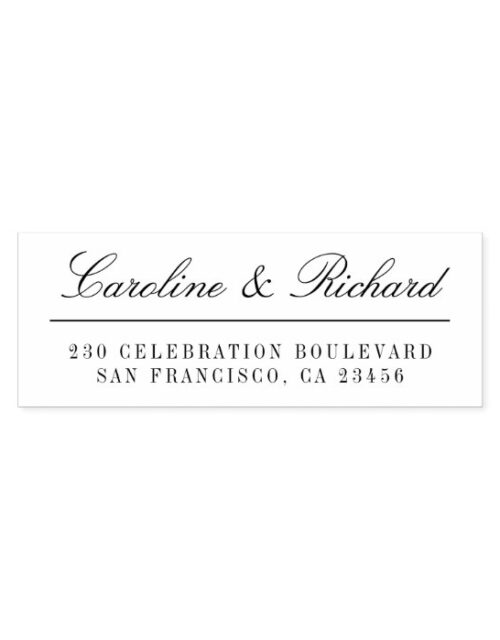 Elegant Wedding Typography Custom Return Address Rubber Stamp