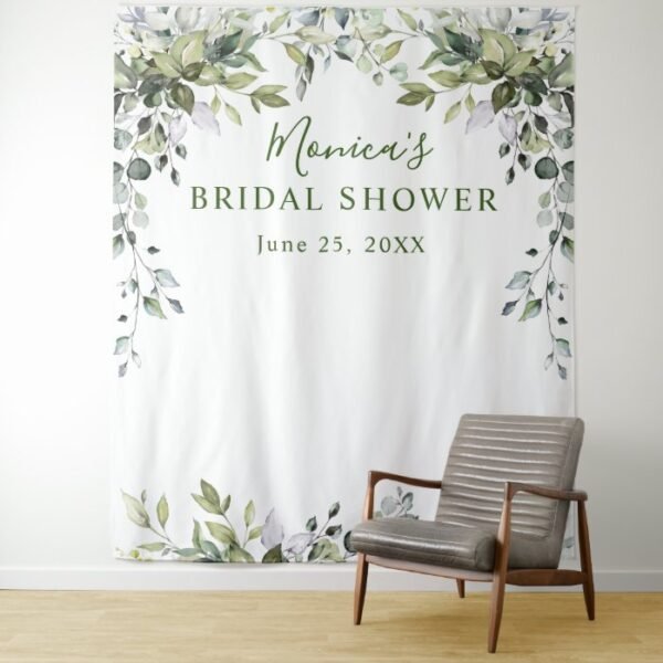 Eucalyptus Bridal Shower Chic Photo Booth Backdrop