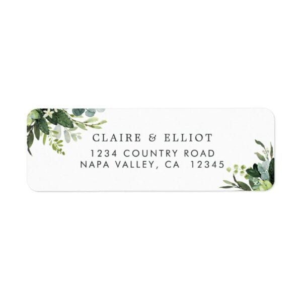 Eucalyptus Green Foliage Return Address Label