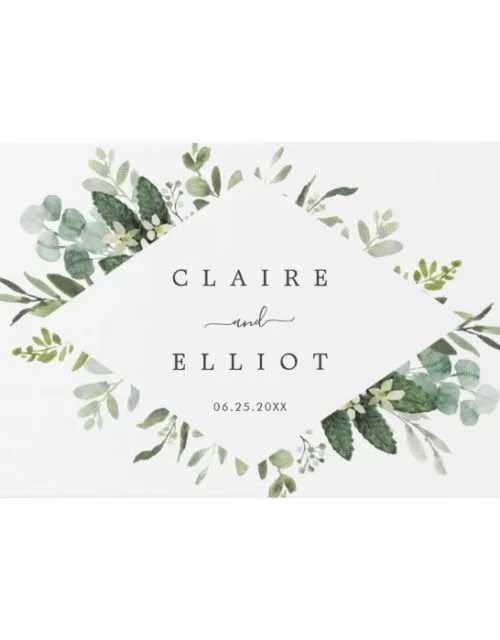 Eucalyptus Green Foliage Wedding Guest Book