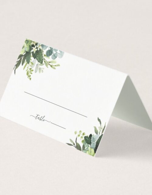 Eucalyptus Green Foliage Wedding Place Card